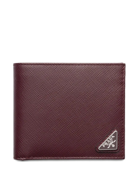 Prada Triangle-logo Leather Wallet - Red 