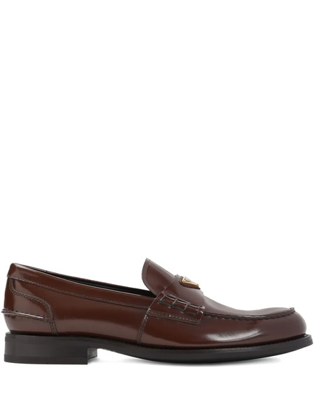  Prada Triangle-logo Loafers - Brown 