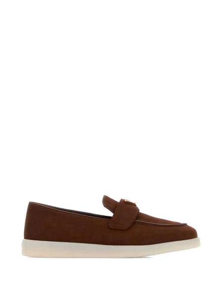  Prada Triangle-logo Loafers - Brown 