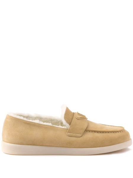  Prada Triangle-logo Loafers - Neutrals 
