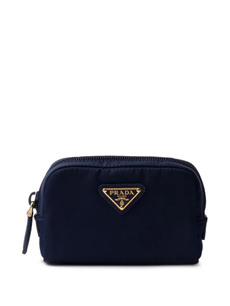  Prada Triangle-logo Micro Make Up Bag - Blue 