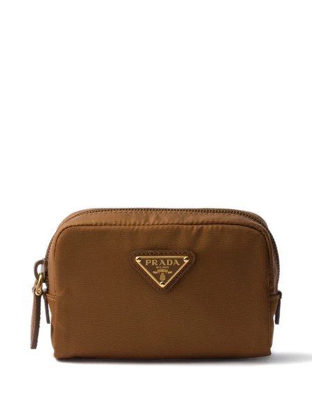  Prada Triangle-logo Micro Make Up Bag - Brown 