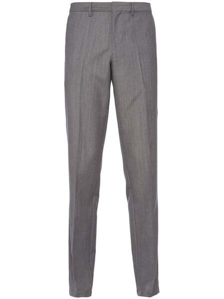  Prada Triangle-logo Mohair-wool Trousers - Grey 