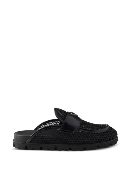  Prada Triangle Logo Mules - Black 