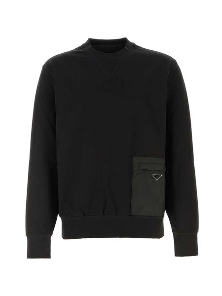  Prada Triangle-logo Pocket Sweatshirt - Black 