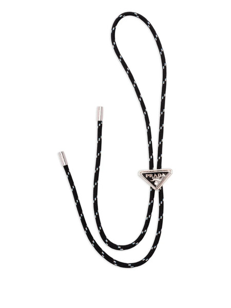  Prada Triangle Logo Rope Tie - Black 