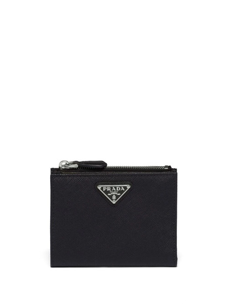  Prada Triangle-logo Saffiano Leather Wallet - Black 