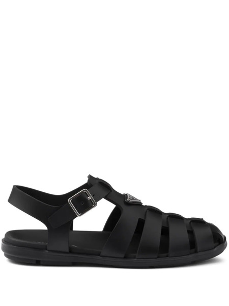  Prada Triangle-logo Sandals - Black 