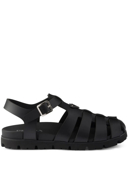  Prada Triangle-logo Sandals - Black 