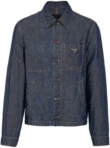  Prada Triangle-logo Shirt Jacket - Blue 