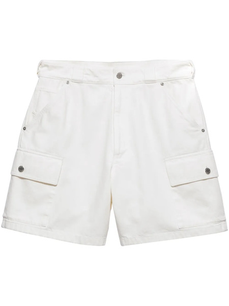  Prada Triangle-logo Shorts - White 