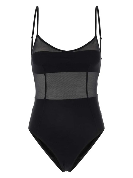  Prada Triangle-logo Tulle Swimsuit - Black 