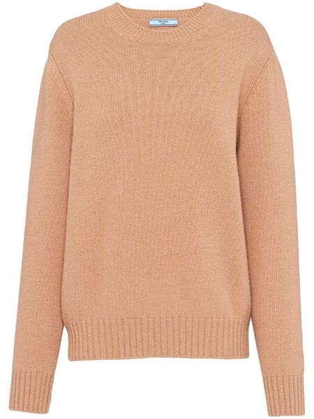  Prada Triangle-logo Wool Jumper - Brown 