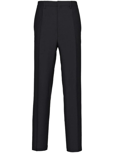  Prada Triangle-logo Wool-mohair Trousers - Black 