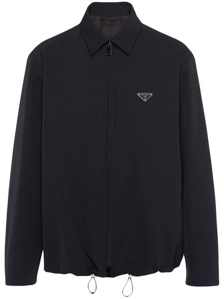  Prada Triangle-logo Zip-up Shirt - Black 