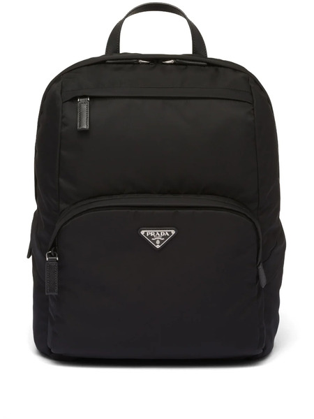  Prada Triangle-logo Zipped Backpack - Black 