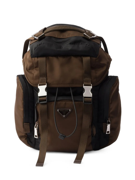  Prada Trim Leather Backpack - Black 