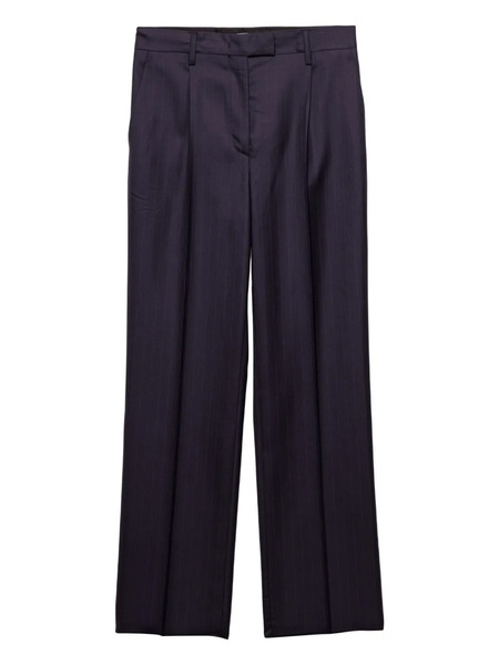  Prada Wool Pinstripe Trousers - Blue 