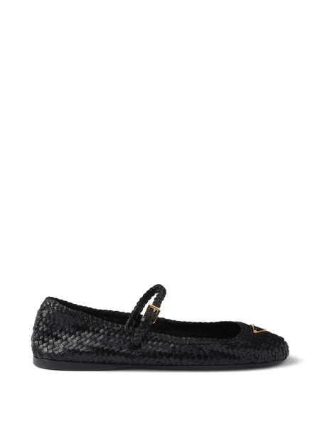  Prada Woven Ballet Flats - Black 