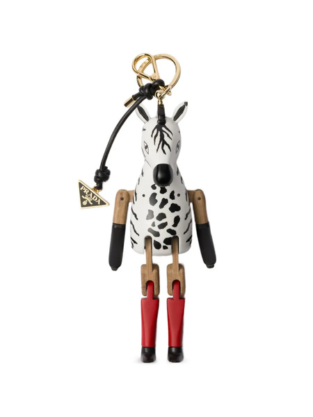  Prada Zebra Keyring Charm - White 
