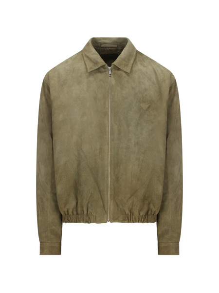  Prada Zip Fastening Lambskin Jacket - Green 