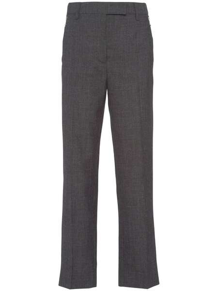  Prada Zip-pocket Wool Trousers - Grey 