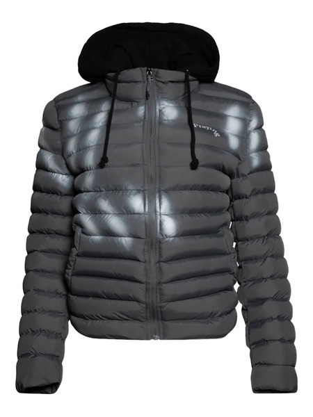  Praying Hooded Puffer Hoodie Jacket - Grey 