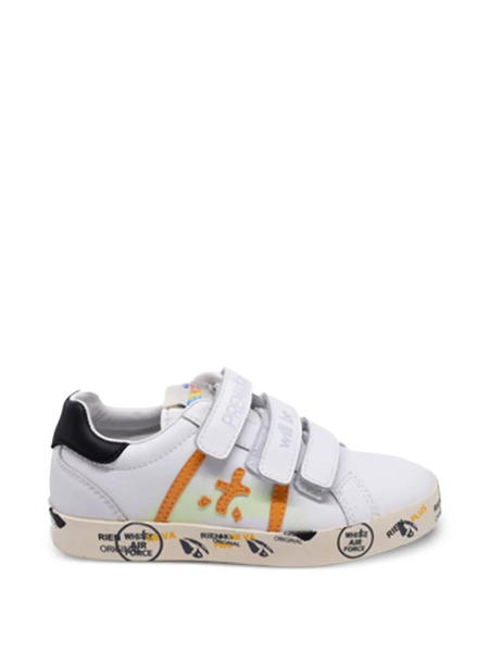  Premiata Kids Strap Graphic Sneakers - White 