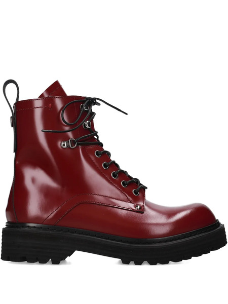  Premiata Lace-up Zip Boots - Red 