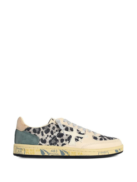  Premiata Leopard-print Leather Blend Sneakers - Neutrals 