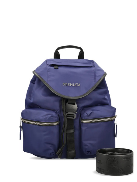  Premiata Lyn Leather-trim Backpack - Blue 