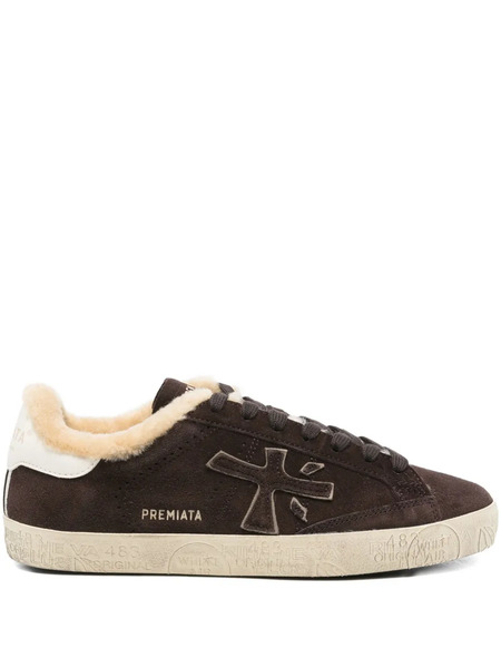  Premiata Steven Shearling-lined Suede Sneakers - Brown 