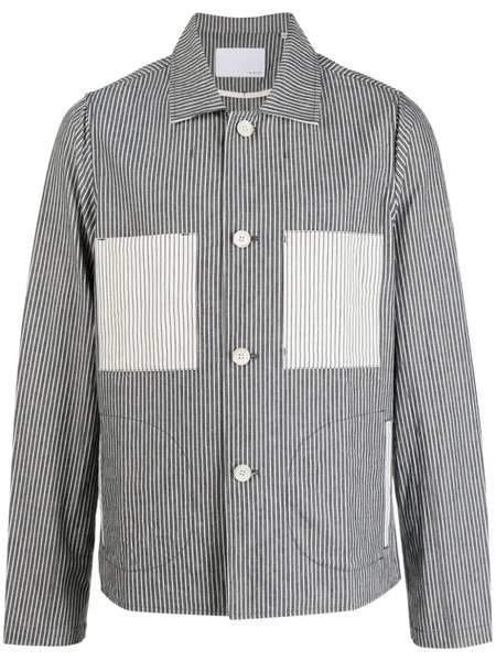  Private Stock The Musashi Striped Shirt Jacket - Blue 