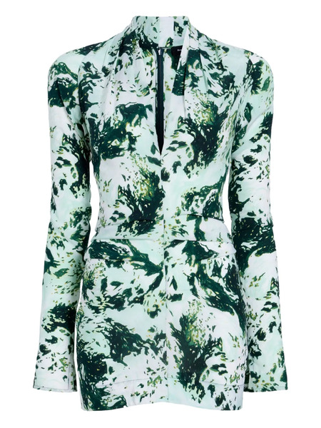  Proenza Schouler Adela Printed Blouse - Green 