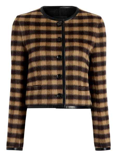  Proenza Schouler Checked Cropped Jacket - Brown 
