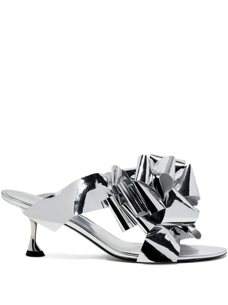  Proenza Schouler 60mm Bow-embellishment Heeled Sandals - Silver 