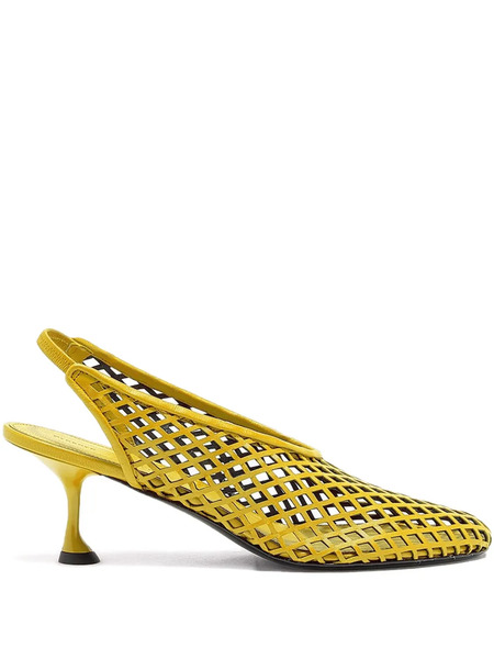  Proenza Schouler Tee Perforated Slingback Pumps - Yellow 