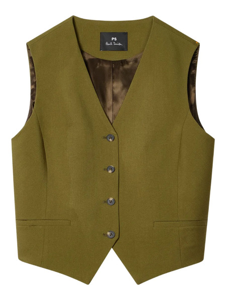  Ps Paul Smith Buttoned Waistcoat - Green 