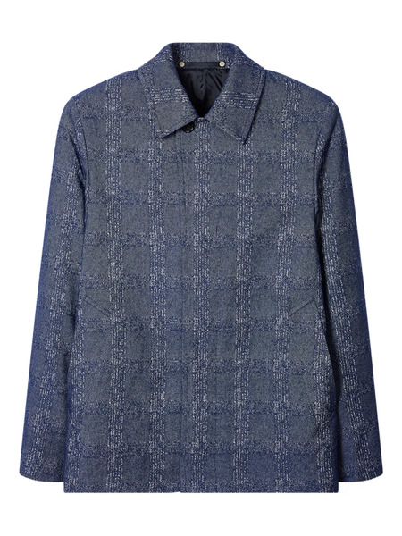  Ps Paul Smith Check Button Jacket - Blue 