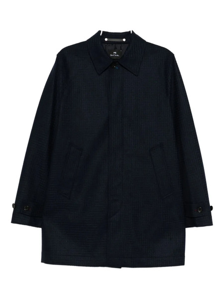  Ps Paul Smith Checked Coat - Blue 