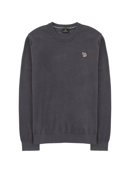  Ps Paul Smith Crew-neck Embroidered-logo Sweater - Grey 
