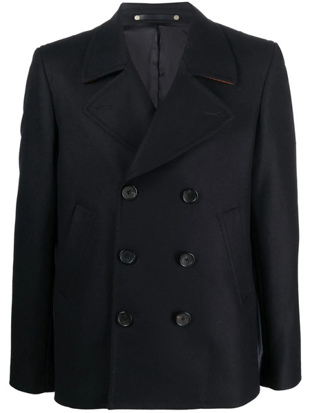  Ps Paul Smith Double-breasted Fastening Peacoat - Blue 