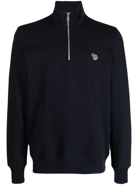  Ps Paul Smith Logo-patch Funnel-neck Sweatshirt - Blue 