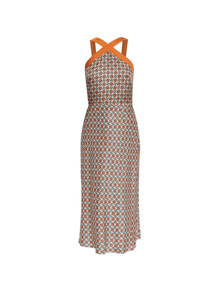  Ps Paul Smith Patterned Midi Dress - Orange 