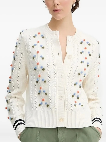  Ps Paul Smith Pom-pom Knit Cardigan - Neutrals 