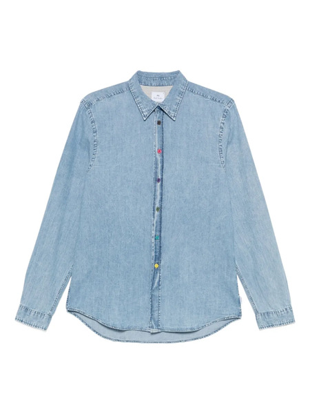  Ps Paul Smith Press-stud Denim Shirt - Blue 