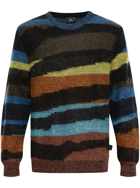  Ps Paul Smith Striped Crew-neck Jumper - Brown 