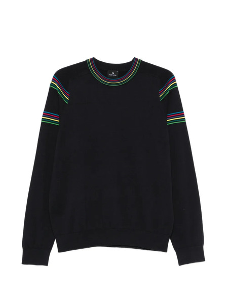  Ps Paul Smith Striped-trim Sweater - Black 