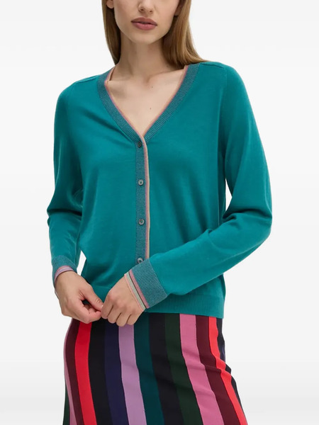  Ps Paul Smith V-neck Buttoned Cardigan - Green 