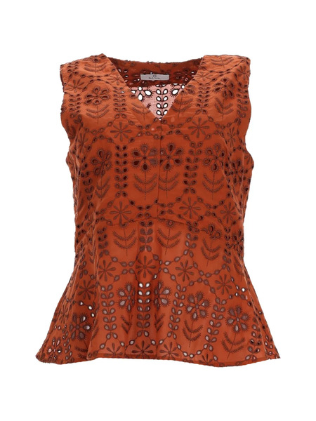  Ps Paul Smith V-neck Floral Top - Brown 